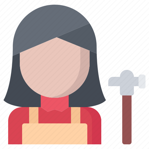 Woman, hammer, shoemaker, workshop icon - Download on Iconfinder