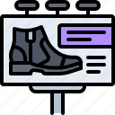 shoes, billdoard, footwear, boot, clothes, shop