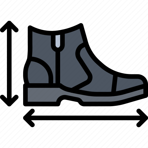 Shoes, size, arrow, footwear, boot, clothes, shop icon - Download on Iconfinder