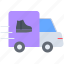 shoes, car, truck, delivery, footwear, boot, clothes, shop 