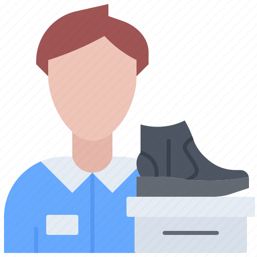 Shoes, box, seller, man, footwear, boot, clothes icon - Download on Iconfinder