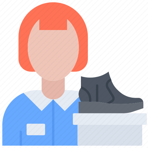Shoes, box, seller, woman, footwear, boot, clothes icon - Download on Iconfinder