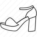 shoes, line, icon, open-toe shoes, bare elegance, fully editable flat, vector icon, footwear, fashion