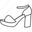 shoes, line, icon, open-toe shoes, bare elegance, fully editable flat, vector icon, footwear, fashion 