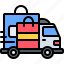delivery, bag, truck, car, shop, store, commerce, ecommerce 