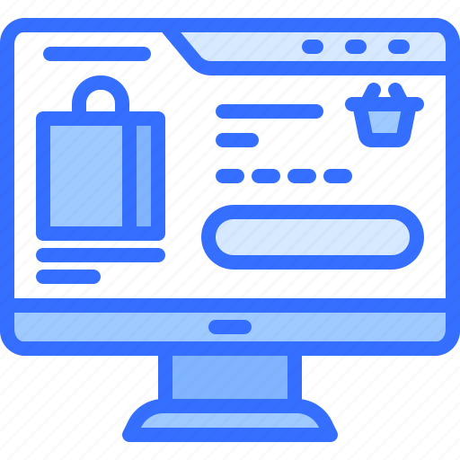 Monitor, website, bag, shop, store, commerce, ecommerce icon - Download on Iconfinder