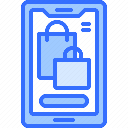 Smartphone, app, bag, shop, store, commerce, ecommerce icon - Download on Iconfinder