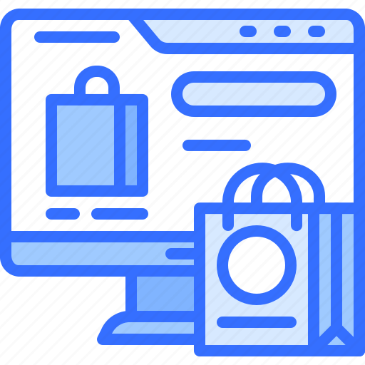 Monitor, website, bag, shop, store, commerce, ecommerce icon - Download on Iconfinder