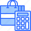bag, calculator, shop, store, commerce, ecommerce 