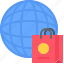 online, planet, earth, bag, shop, store, commerce, ecommerce 