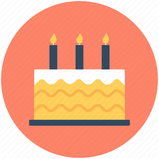 Anniversary cake, birthday cake, cake, candles, dessert icon - Download on Iconfinder