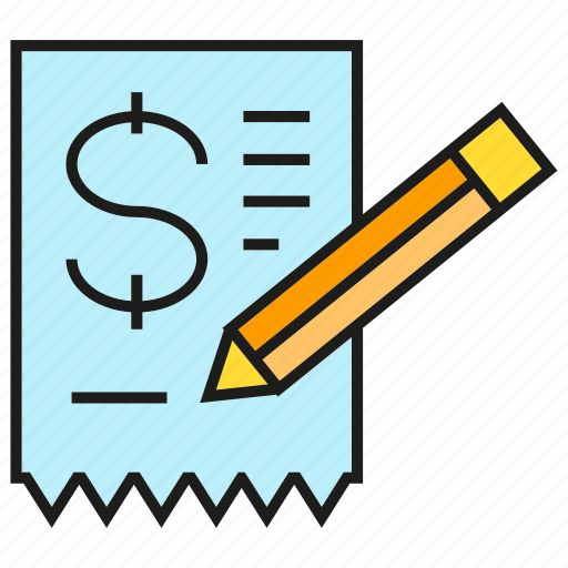 Check, cheque, paper, pencil, receipt, writing icon - Download on Iconfinder