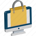 e commerce, monitor, online shop, online shopping, shopping cart