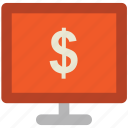 dollar display, ecommerce, economy concept, finance, marketing, monitor screen, web element