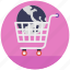buy online, ecommerce, global market, online shopping, trolley 
