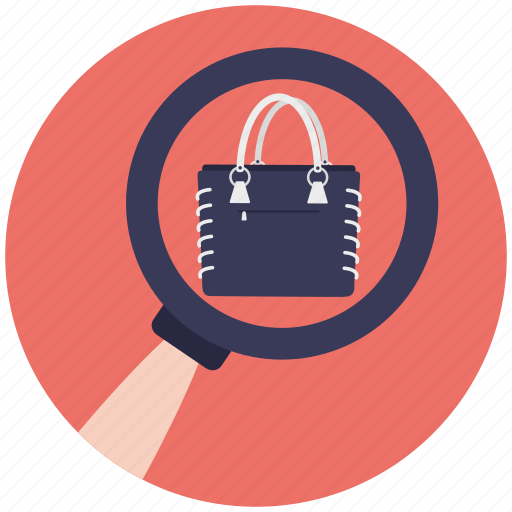 Ecommerce, handbag shopping, online shopping, purse, search handbag icon - Download on Iconfinder