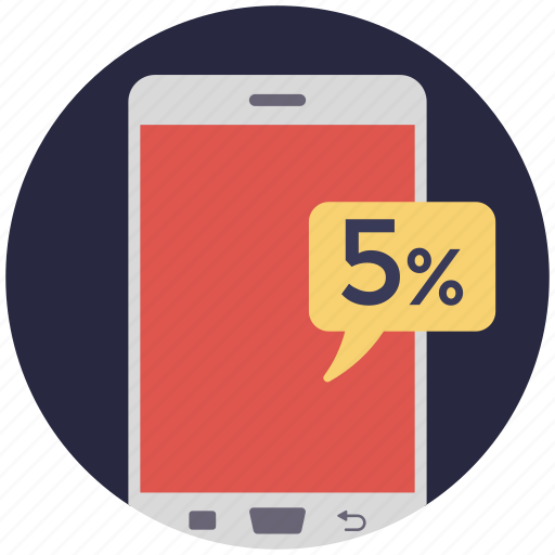 5% discount, mobile discount, mobile sale, promotion offer, sale offer icon - Download on Iconfinder
