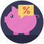 deposits, investment return, percentage, piggy bank, savings ratio 