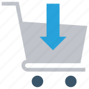 buy, cart, out arrow, product, shopping, shopping cart, trolley