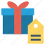 box, gift, label, present, ribbon, shopping, tag 
