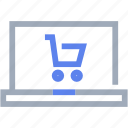 cart, commercial, computer, ecommerce, laptop, shopping trolley