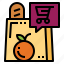 bag, food, shopping, supermarket 