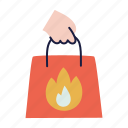 hot, sale, product, flame, deal, offer, shopping, bag