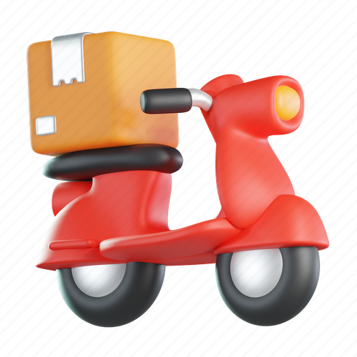 Delivery, motorcycle, shopping, store, commerce, grocery 3D illustration - Download on Iconfinder
