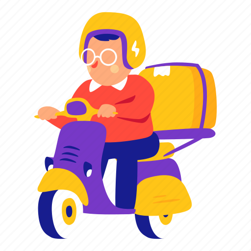 Delivery, bike, stickers, sticker illustration - Download on Iconfinder