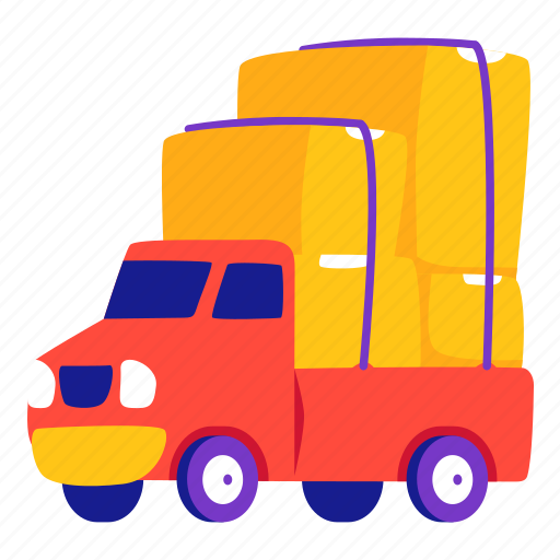 Delivery, truck, stickers, sticker illustration - Download on Iconfinder