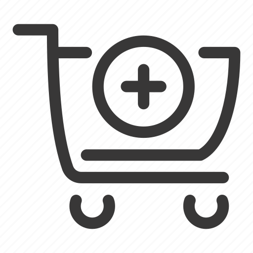 Shop, shopping, store, retail, cart, trolley, plus icon - Download on Iconfinder