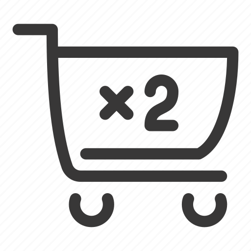 Shop, shopping, store, retail, cart, trolley, x2 icon - Download on Iconfinder