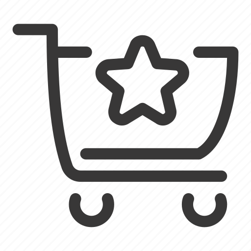 Shop, shopping, store, retail, cart, trolley, star icon - Download on Iconfinder