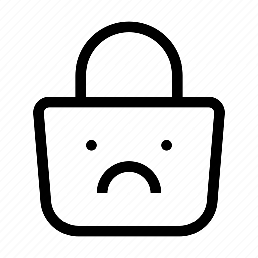 Bag, shopping, paper, sad, unhappy icon - Download on Iconfinder