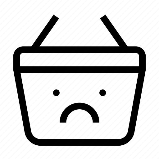 Basket, shopping, shop, sad, unhappy icon - Download on Iconfinder