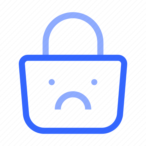 Bag, shopping, paper, sad, unhappy icon - Download on Iconfinder
