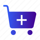 cart, shopping, shop, add, plus