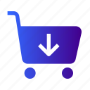 cart, shopping, shop, arrow, down