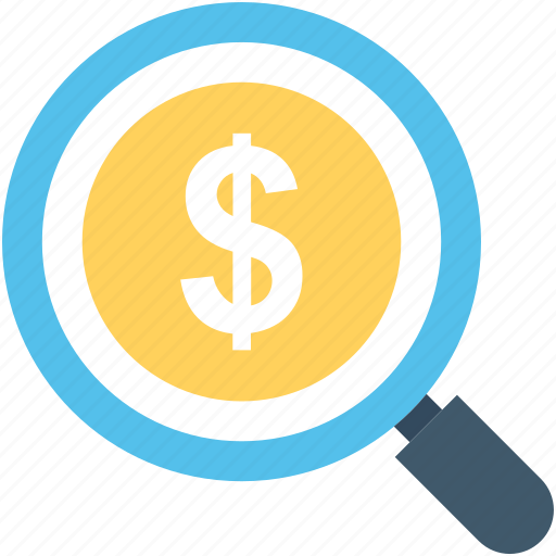 Commerce, dollar, magnifier, search finance, search money icon - Download on Iconfinder