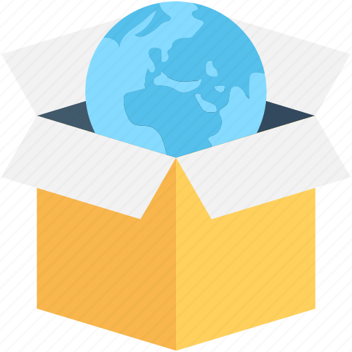 Box, cardboard box, globe, package, parcel icon - Download on Iconfinder
