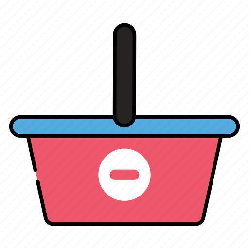 Remove from basket, remove from bucket, container, hamper, ecommerce icon - Download on Iconfinder