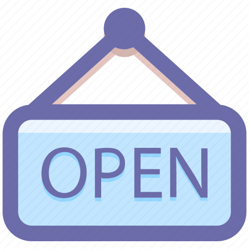 Board, open, opening board, shop open, store icon - Download on Iconfinder