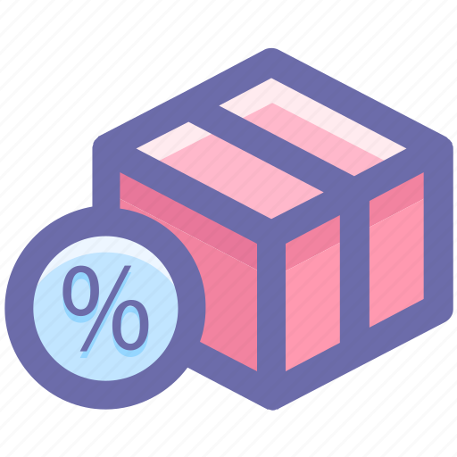 Box, carton, pack, packaging, percent, percentage icon - Download on Iconfinder