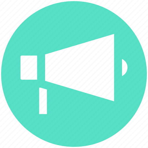 Advertising, announcement, attention, loudspeaker, megaphone, round icon - Download on Iconfinder