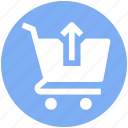 arrow, cart, ecommerce, shopping, shopping cart, up