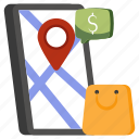 mobile shopping location, mobile direction, mobile gps, mobile navigation, geolocation