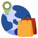global shopping location, shopping direction, gps, navigation, geolocation
