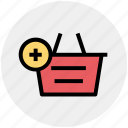 add, basket, clothes basket, ecommerce, plus, shopping, shopping basket