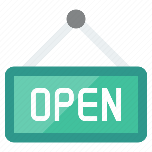 Open, shop, shopping, sign, door, market, message icon - Download on Iconfinder
