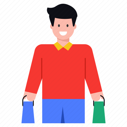Shopping, purchase, shopping boy, shopping man, buyer illustration - Download on Iconfinder